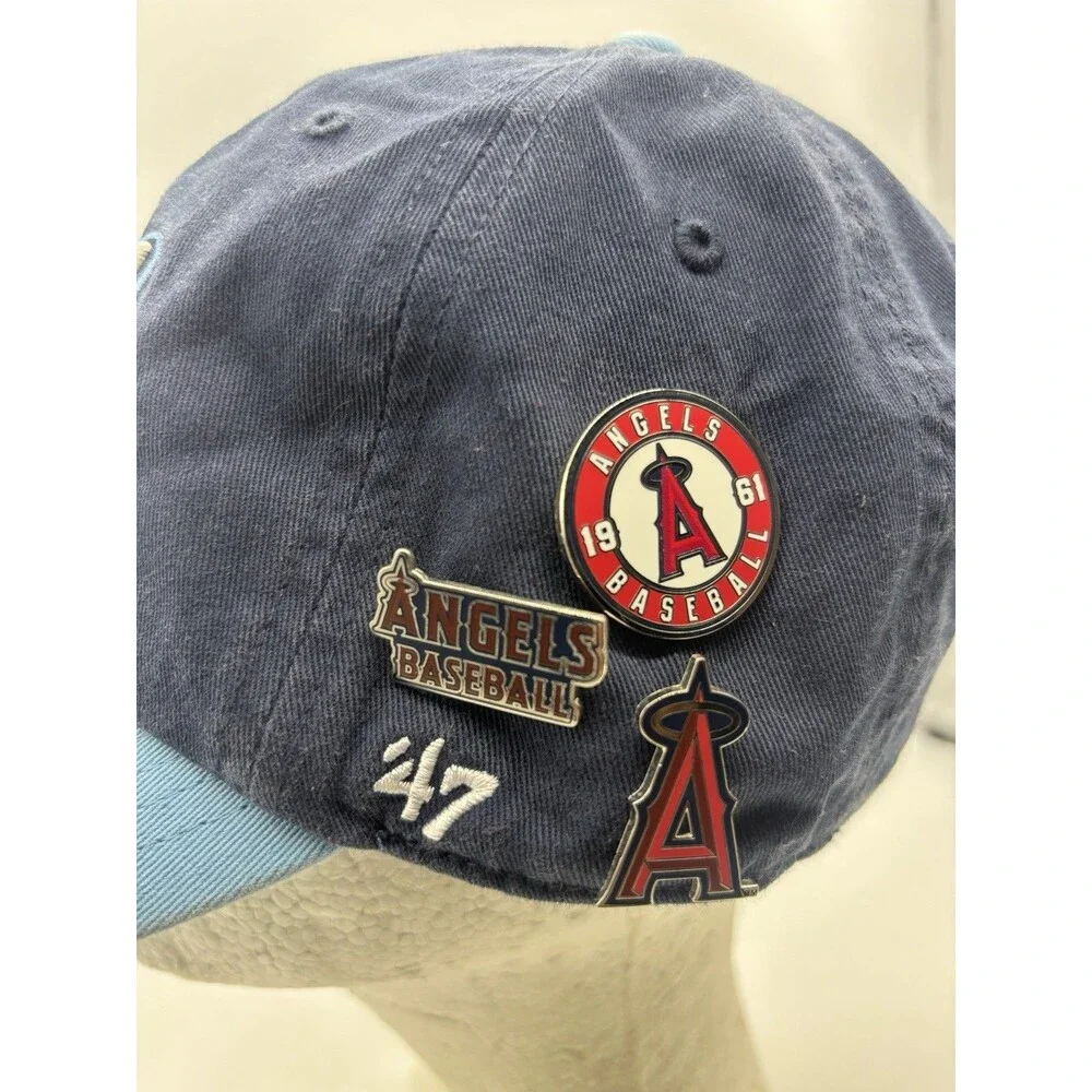 Anaheim Angels Hat 47 Brand Cooperstown Collection Navy Blue Strapback W/ Pins